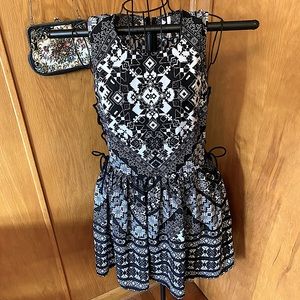 Xhilaration B&W Sundress w/ Lace-up Sides